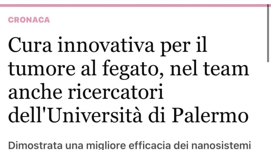 22.05.2023 - Cura innovativa per il tumore al fegato, nel team anche ricercatori dell'Università di Palermo